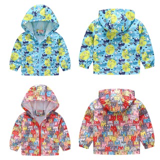 chaqueta con capucha cómoda con estampado de caricaturas para niños combina con todo (4)