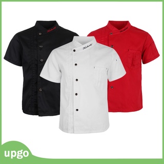 (Upgo) Chaqueta/abrigo De Chef transpirable/ligera/Manga corta/ Uniforme De Chef De cocina-5 tamaños Para