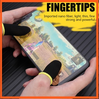 🚚 Mangas de dedo de fibra de carbono de 18 pines para Pubg / Juegos móviles / Pantalla de presión / Guante de dedo Negro y amarillo