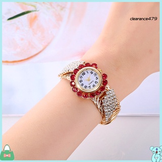clearance479 reloj de pulsera con incrustaciones de diamantes de imitación de metal con incrustaciones de cuarzo reloj para mujeres