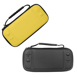 2 funda de transporte para nintendo switch lite consola y accesorios mini host eva bolso protector duro viaje estuche de transporte, amarillo y negro