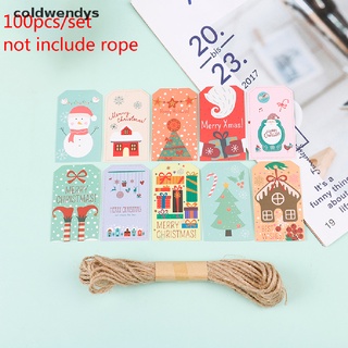 [coldwendys] 100 etiquetas de papel etiqueta de decoración de navidad etiquetas colgantes tarjeta de regalo