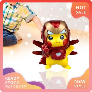 yx-mo pikachu figura de iron man cosplay coleccionable pvc figura de acción anime juguetes para niños
