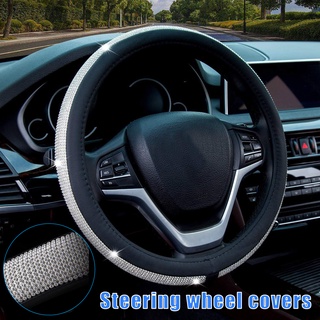 funda de volante de coche con diamantes antideslizante universal exquisita interior del coche fácil de instalar