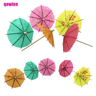 Qowi - paraguas para decoración de cóctel, colores mezclados, postres, frutas, tartas (1)