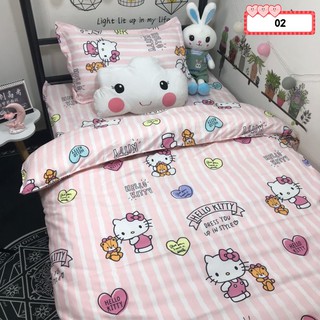 Juego de ropa de cama 4 en 1, diseño de Hello Kitty, poliéster, estilo princesa, funda de edredón para dormitorio de estudiantes, dormitorios