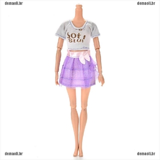 [Demaoli] 2 pzs/Conjunto De Camisa blanca De T púrpura Para 11"Barbies D