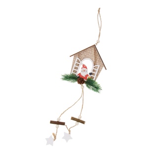 adorno de navidad de madera para puerta, escaparate, decoración de ventana, árbol de navidad, colgante