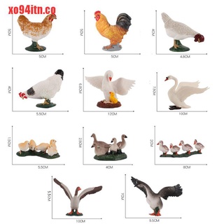 【xo94itn】Farm Simulation Chicken Duck Goose animal model Bonsai figurin (4)