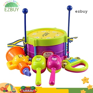 ey-children kids baby roll tambor instrumentos musicales band kits juguetes 5 en 1 set de regalo