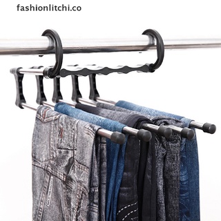 【litchi】 5 In 1 Pant Rack Hanger For Clothes Organizer Multifunction Magic Trouser Hanger 【CO】