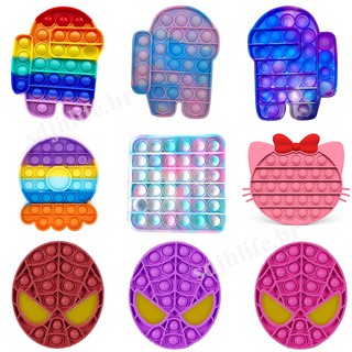 Rainbow Push Bubble Pops Fidget Juguete Sensorial Para Autisim Necesidades Especiales Anti-Estrés Juego Alivio Del Squish It Juguetes