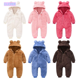 Clever moda algodón niños niñas invierno bebé mameluco nuevo recién nacido trajes mono mono de dibujos animados oso/Multicolor
