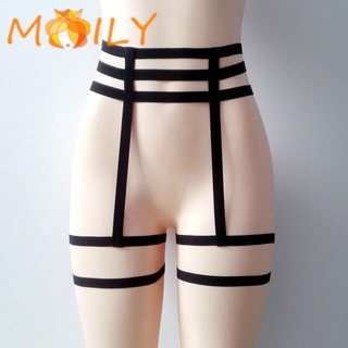 Moily Sexy pierna liguero cinturón ropa interior hueco arnés mujer cadena elástica correa de liguero (1)