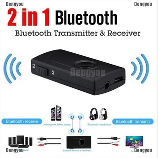 <dengyou> 2 en 1 bluetooth 5.0 transmisor receptor de audio inalámbrico 3.5 mm jack aux adaptador