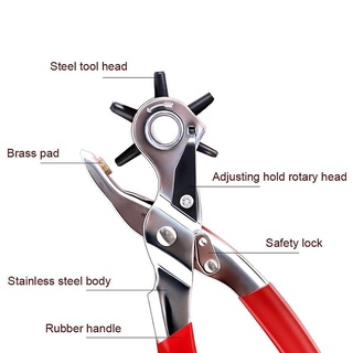 resistente 6 tamaños revoing cinturón de cuero perforador de mano agujero (2)