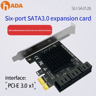 ✅ADA ASM1166 chip 6 ports SATA 3.0 to PCIE Expansion Card PCI Express SATA Adapter SATA 3 Converter with Heat Sink for HDD beautyy5