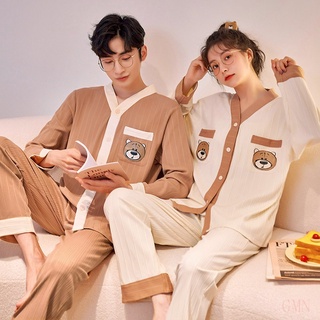 Las Mujeres Al Aire Libre De Moda Hogar Desgaste Estilo Coreano casual De Dos Piezas Traje De Algodón Puro Todo Pijamas INS Juventud p