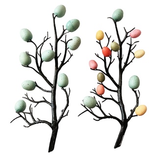 Bst árbol de pascua con pintura huevos decoración primavera fiesta suministros jardín de infantes adorno (4)