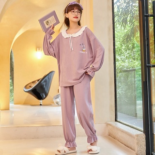 Pijamas INS Traje Para Adolescentes casual pop Estilo Coreano Moda Ropa De Hogar De Algodón De Dos Piezas Puro Abrigo De Las Mujeres (5)