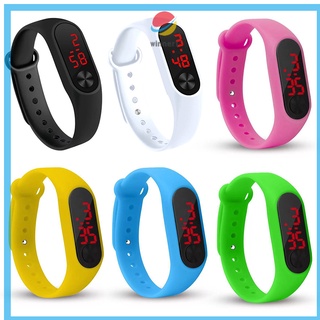 Reloj de pulsera de silicona para hombres y mujeres electrónico colores caramelo relojes LED Casual reloj deportivo (2)