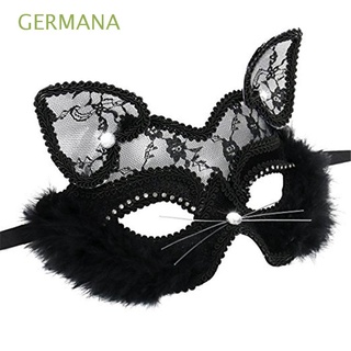 germana moda veneciana mascarada mujeres gato protección fiesta protección navidad lujo sexy halloween negro encaje niñas fancy vestido accesorios/multicolor