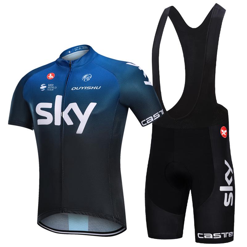Sky Team - conjunto de ropa de ciclismo transpirable de secado rápido, Jersey de ciclismo acolchado