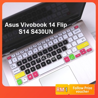 funda de teclado asus vivobook 14 flip s14 s430un s4300 14" pulgadas portátil teclado cubierta de silicona suave protector de piel (1)