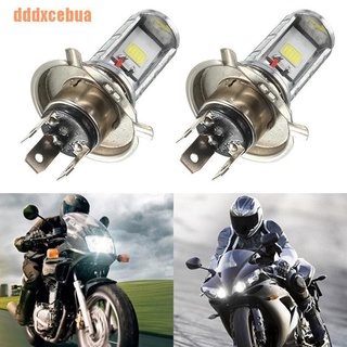 dddxcebua(@) 1pcs motocicleta h4 cob led faro hi/lo beam luz delantera bombilla blanca