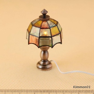 Kim 1/12 lámpara De lectura para Casa De muñecas Miniatura De sombras De colores Diy