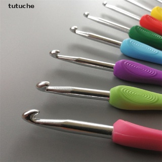 Tutuche 8 Unids/set 2.5-6.0mm Aluminio Crochet Agujas Acolchadas Mangos De Tejer CO