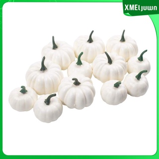 12pcs Cosecha de Halloween Calabazas artificiales blancas Decoracin de (1)