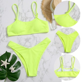 *DMGO*=Women Solid Lace Bikini Set Push Up Swimsuit Beachwear Padded Swimwear