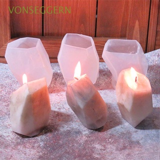 vonseggern 3d molde de velas geométricas para hacer jabón, decoración del hogar, herramientas de silicona, aroma, forma de piedra, manualidades decorativas