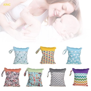 king 30x36cm moda impresión bebé pañales bolsa de almacenamiento reutilizable lavable viaje pañal bolsa impermeable húmedo seco organizador