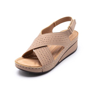 xyh las nuevas sandalias de Color sólido fondo grueso cuña tacón dedo del pie redondo sandalias zapatos de playa (1)