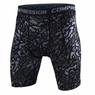 pantalones cortos de entrenamiento ajustados deportivos de verano para hombre/pantalones cortos de camuflaje para correr y secado rápido
