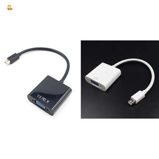 para macbook air pro imiac mac mini thunderbolt mini displayport puerto mini dp para cable vga adaptador 1080p (negro)