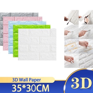 diy autoadhesivo 3d pegatinas de pared dormitorio impermeable espuma ladrillo habitación papel pintado decoración del hogar decoración de pared para niños