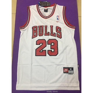 Nba hombres baloncesto jerseys Chicago Bulls 23 Michael Jordan jersey Vintage bordado malla blanco