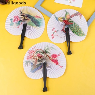 utiligoods 2pcs estilo retro impresión de flores ventilador de mano plegable decoración artesanía regalos venta caliente (1)