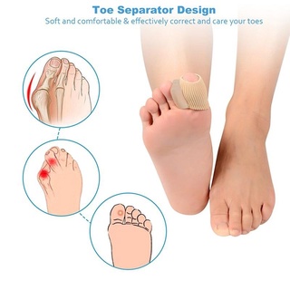 pl 2 pzs protector de dedos de silicón/plantillas separadoras para alivio del dolor de pies/almohadillas de maíz superpuestas