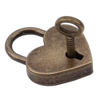 vintage mini candado amor forma de corazón pequeño bolsa de equipaje caso cerradura con llaves