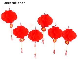 (decoración) 6pcs año nuevo 2020 linterna de papel chino festival linterna roja colgante decoración en venta
