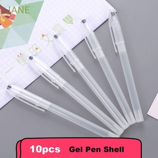 jane 10 unids/set nuevo bolígrafo de gel cubierta de papelería suministros de escritura shell estilo simple portátil plástico caliente transparente