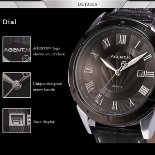 deagx010 ip silver shell negro cinturón negro con reloj de cuarzo