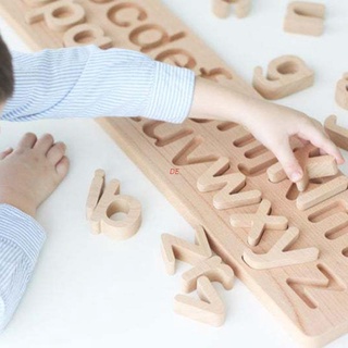De madera Natural alfabeto rompecabezas letras ABC rompecabezas tablero temprano juguetes educativos