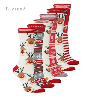 DIVINE 1 Pair Socks new Lovely Christmas Socks Santa Claus Gift Xmas Festival Socks for Girl Women Men Cute Snowflake Deer Plush Winter Warm