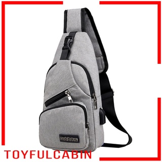 [Toyfulcabin] bolso de hombro para hombre de moda, bolsa de hombro, puerto de carga USB, color azul oscuro