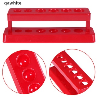 qawhite laboratorio tubo de prueba titular de 6 agujeros estante de plástico rojo soporte burette soporte